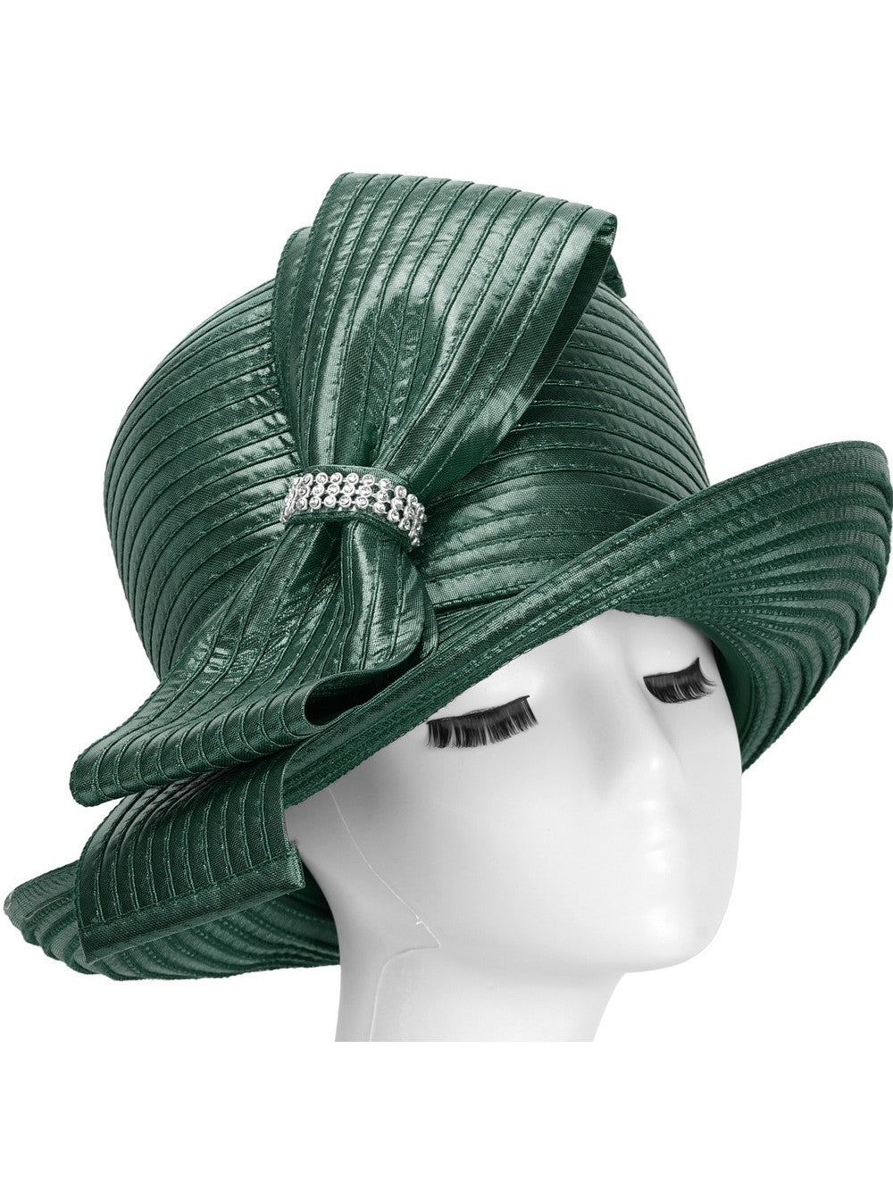 MED BRIM METALLIC RIBBON HAT