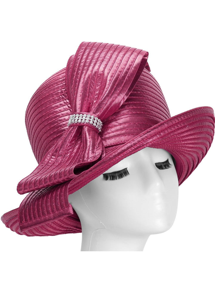 MED BRIM METALLIC RIBBON HAT