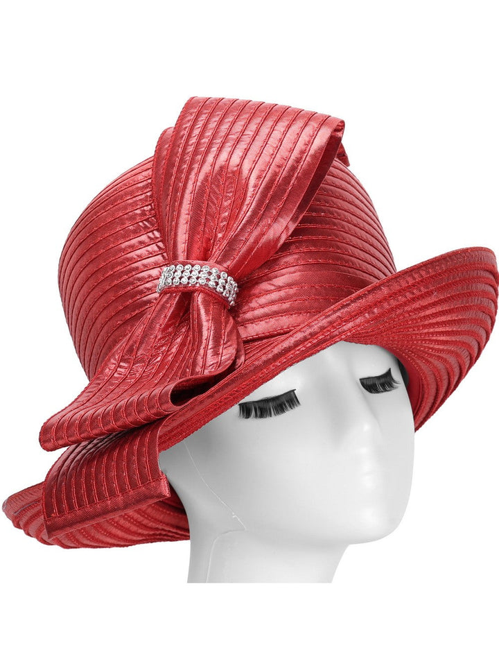 MED BRIM METALLIC RIBBON HAT