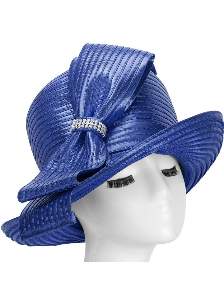 MED BRIM METALLIC RIBBON HAT