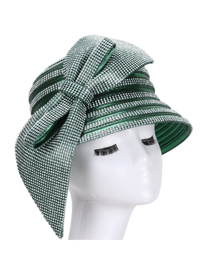 METALLIC OVSZ BOW STRIPED HAT