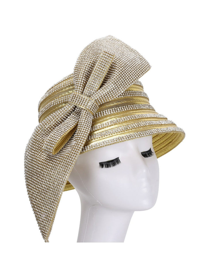 METALLIC OVSZ BOW STRIPED HAT
