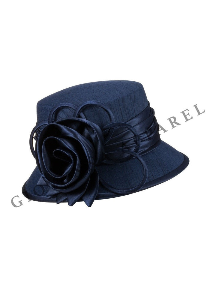 Small Brim w/ Ribbon Flower Basic Hat