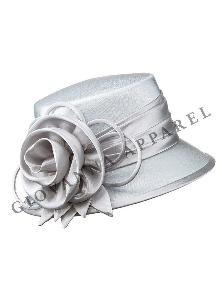 Small Brim w/ Ribbon Flower Basic Hat