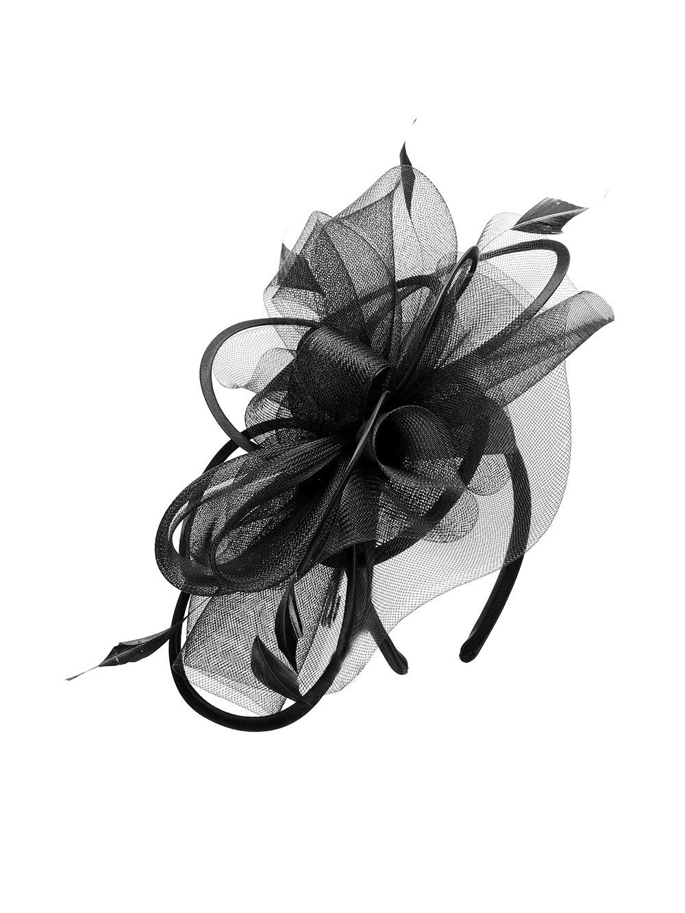 Mesh Wild Flower Fascinator w/ Feather