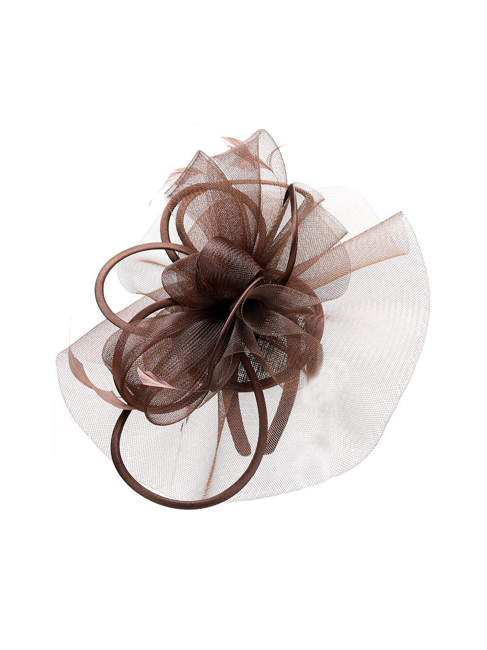 Mesh Wild Flower Fascinator w/ Feather