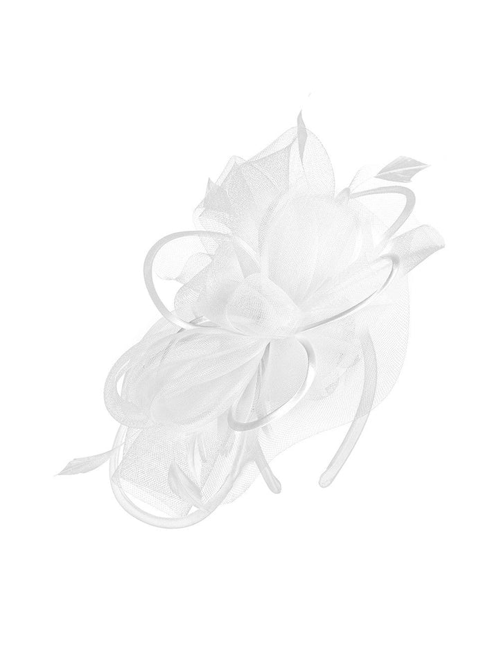 Mesh Wild Flower Fascinator w/ Feather