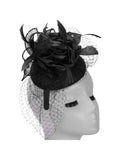 Fascinator w/ Flwr, Feather and Veil