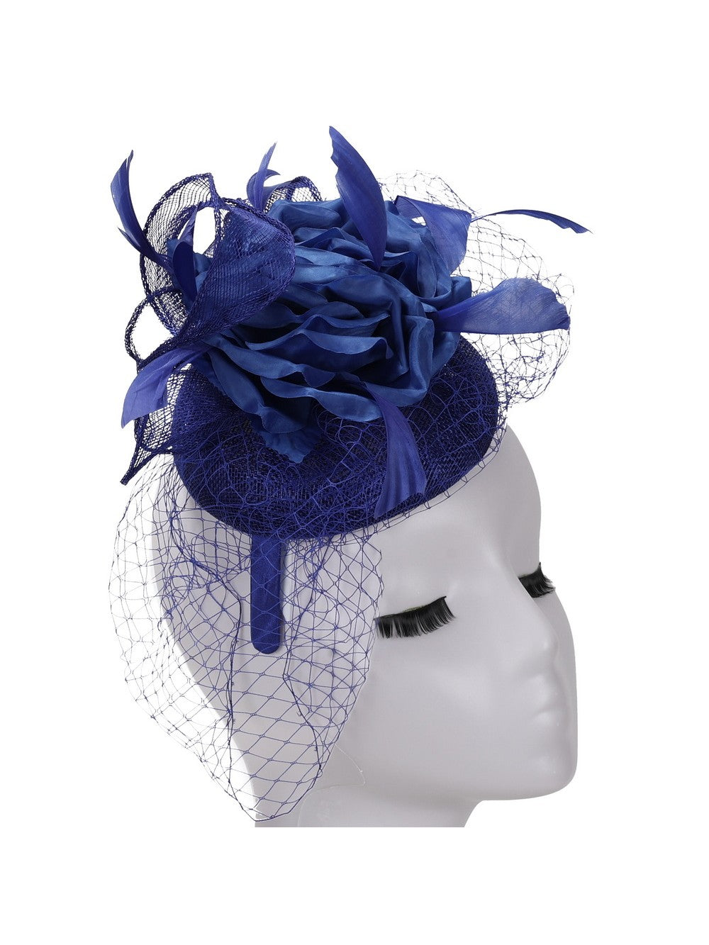 Fascinator w/ Flwr, Feather and Veil