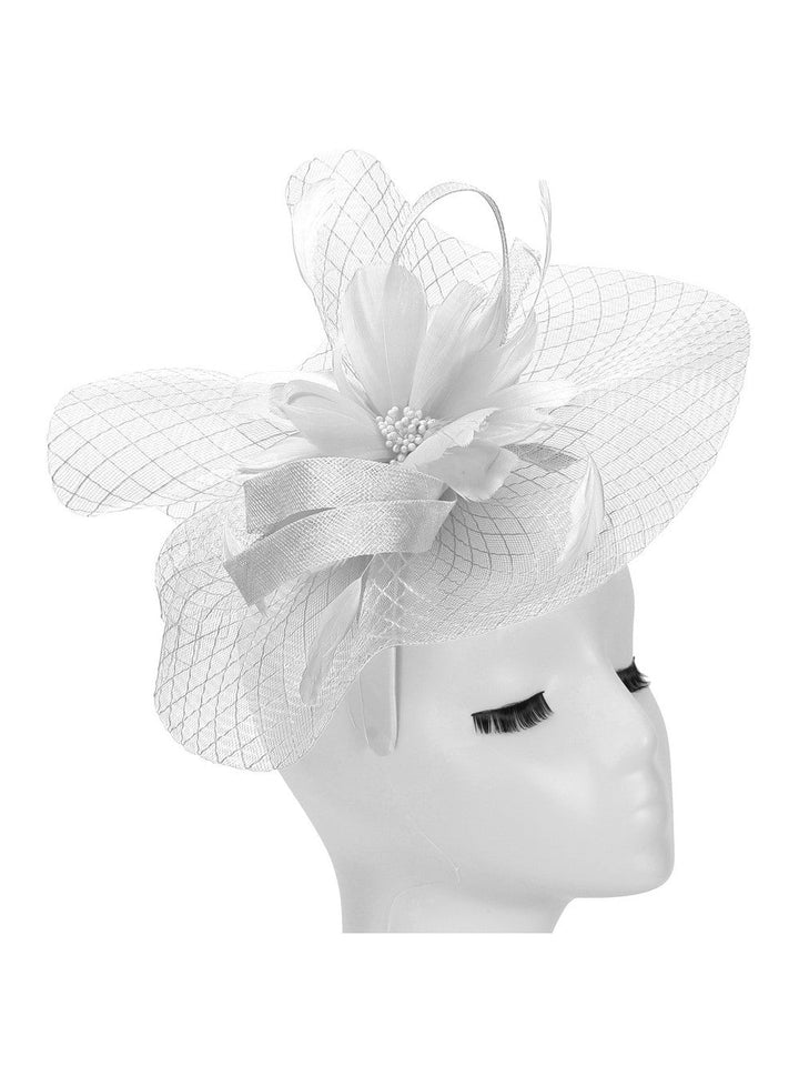 Fascinator w/ Feather Flwr & Veil