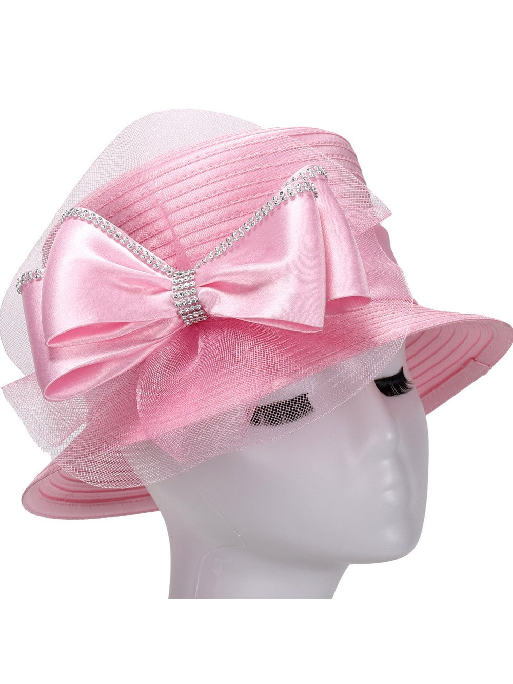 Bow Decorated Small Brim Ribbon Hat