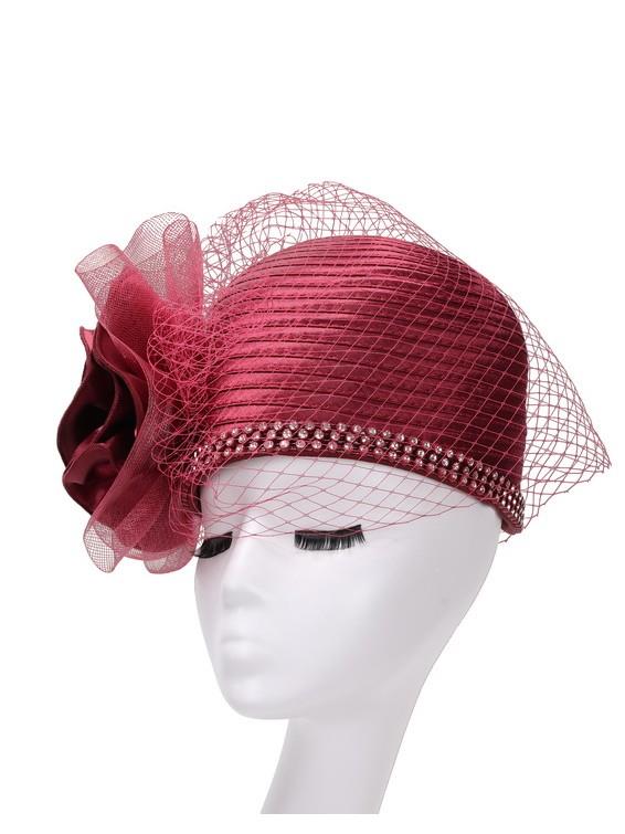 Pillbox Hat w/ Ovsz Flower and Veil