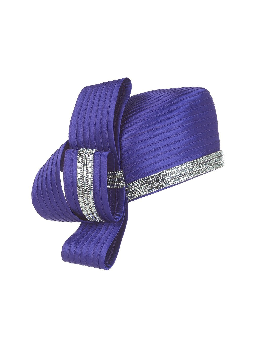 Satin Ribbon Pillbox w/ Rhinestoned Strips