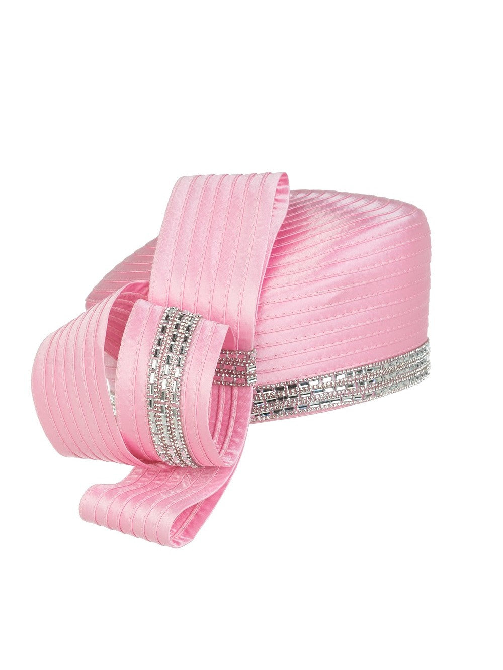 Satin Ribbon Pillbox w/ Rhinestoned Strips