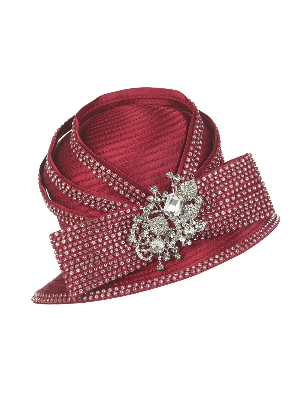 Small Brim Hat w/ Rhinestone Decor
