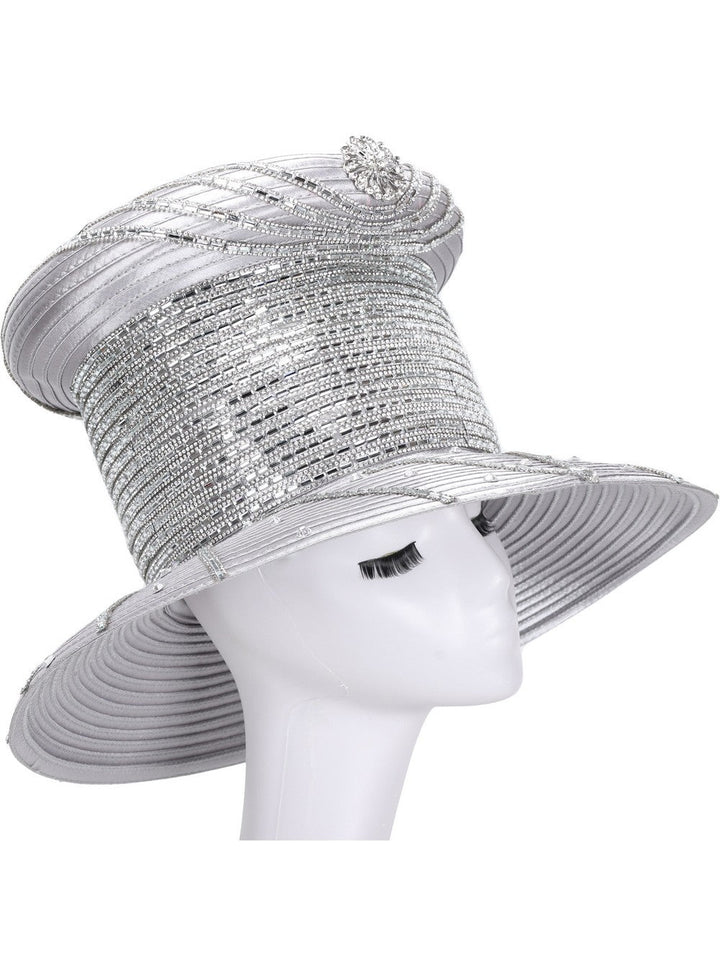 High Crown Heavily Stoned Medium Brim Hat