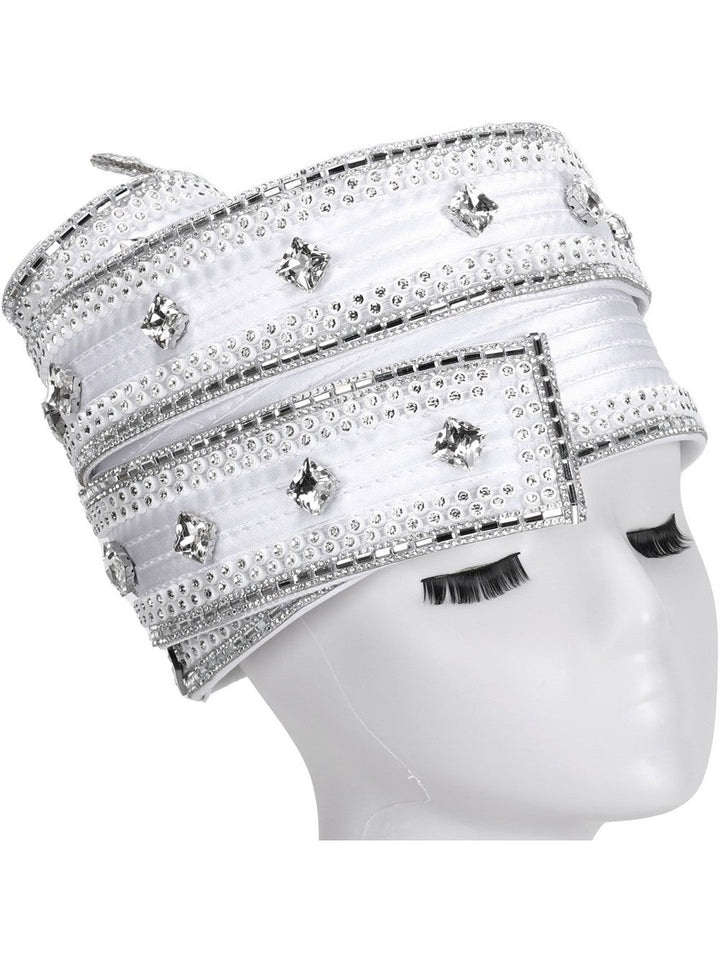 RHINESTONE WRAPPED PILLBOX HAT