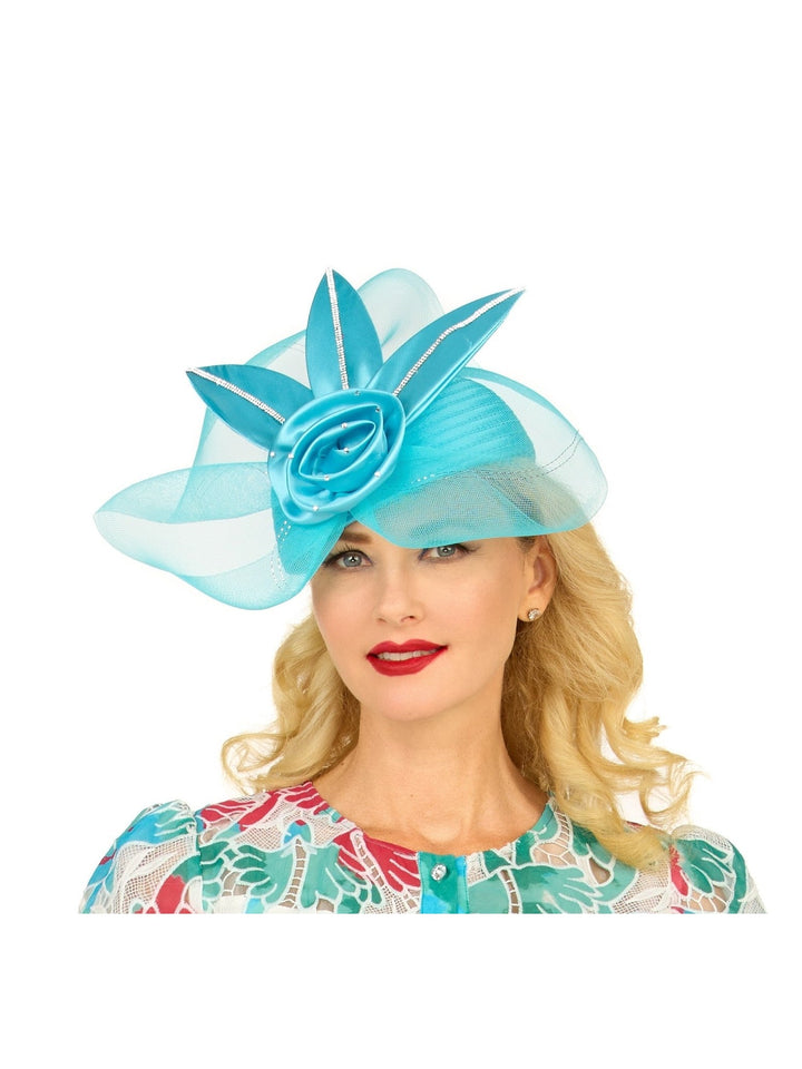 Pillbox Hat with Veil & Petal Rosette