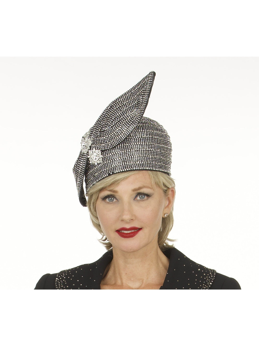 Fully Stoned Pillbox Hat w/ Bow