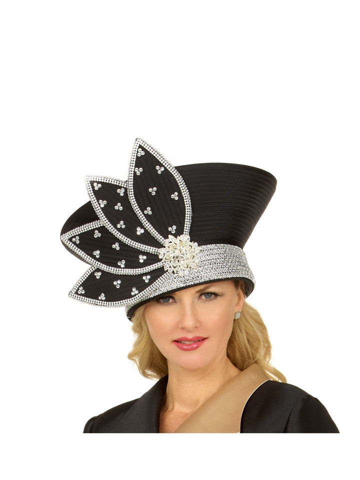 Rhinestone Petal Crown Statement Hat