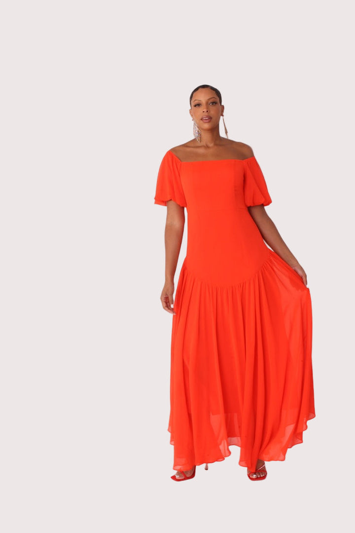 Sunset Dream Off-Shoulder Maxi Dress - 82315