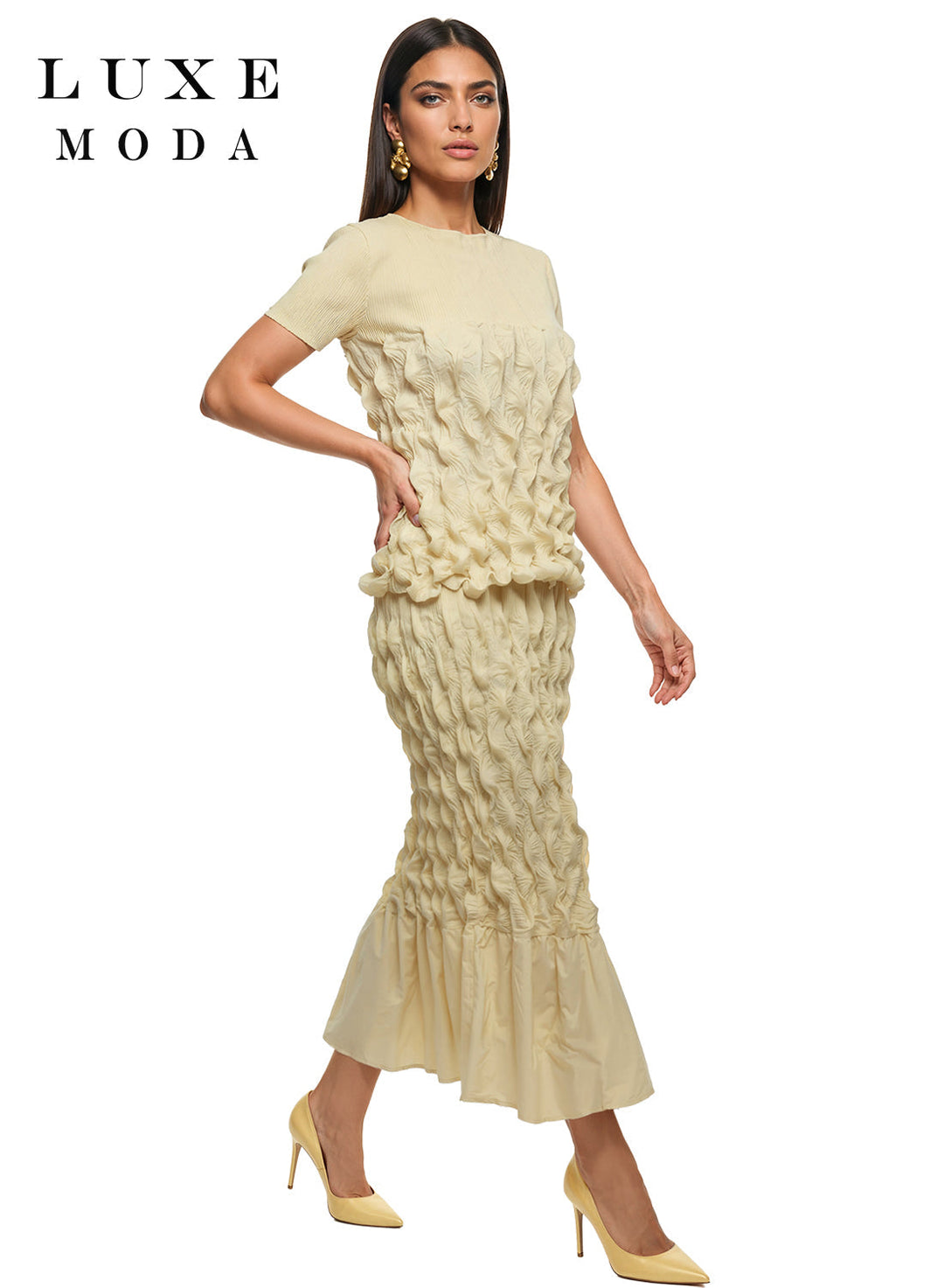 Luxe Moda.  Style LM-526 - 2pc. Top & Skirt Set