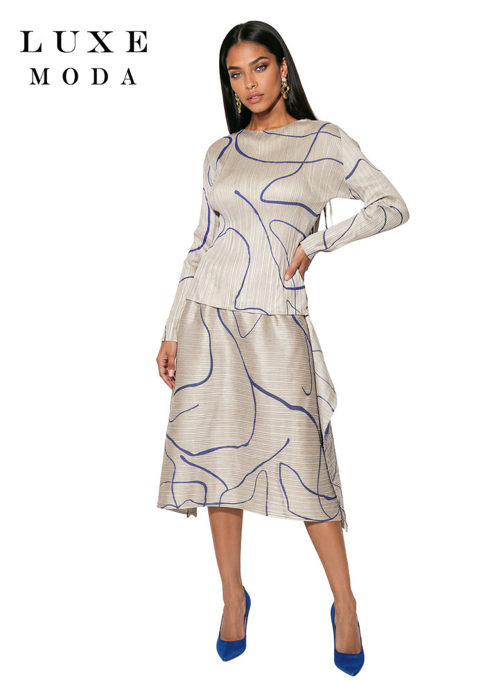 Luxe Moda.  Style LM-527 - 2pc. Top & Skirt Set