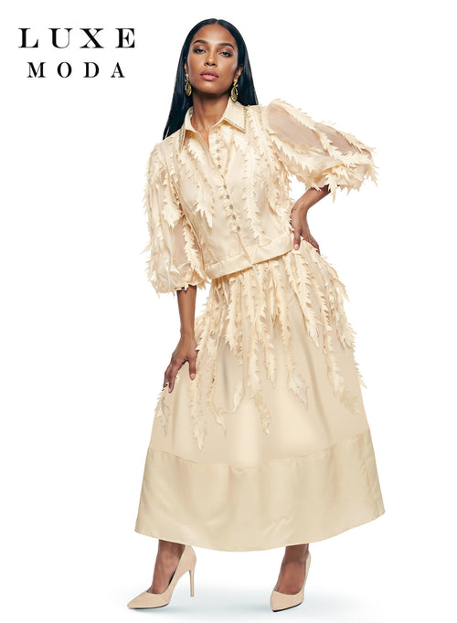 Luxe Moda.  Style LM-533 - 2pc. Top & Skirt Set