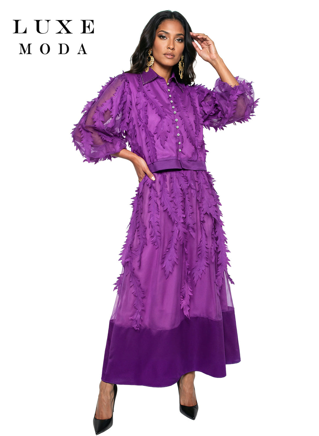 Luxe Moda.  Style LM-533 - 2pc. Top & Skirt Set