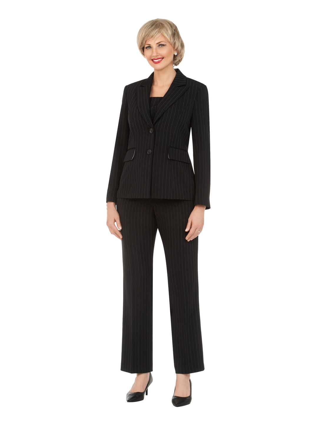 Classic Tailored 2Pc Pant Suit with Notch Collar