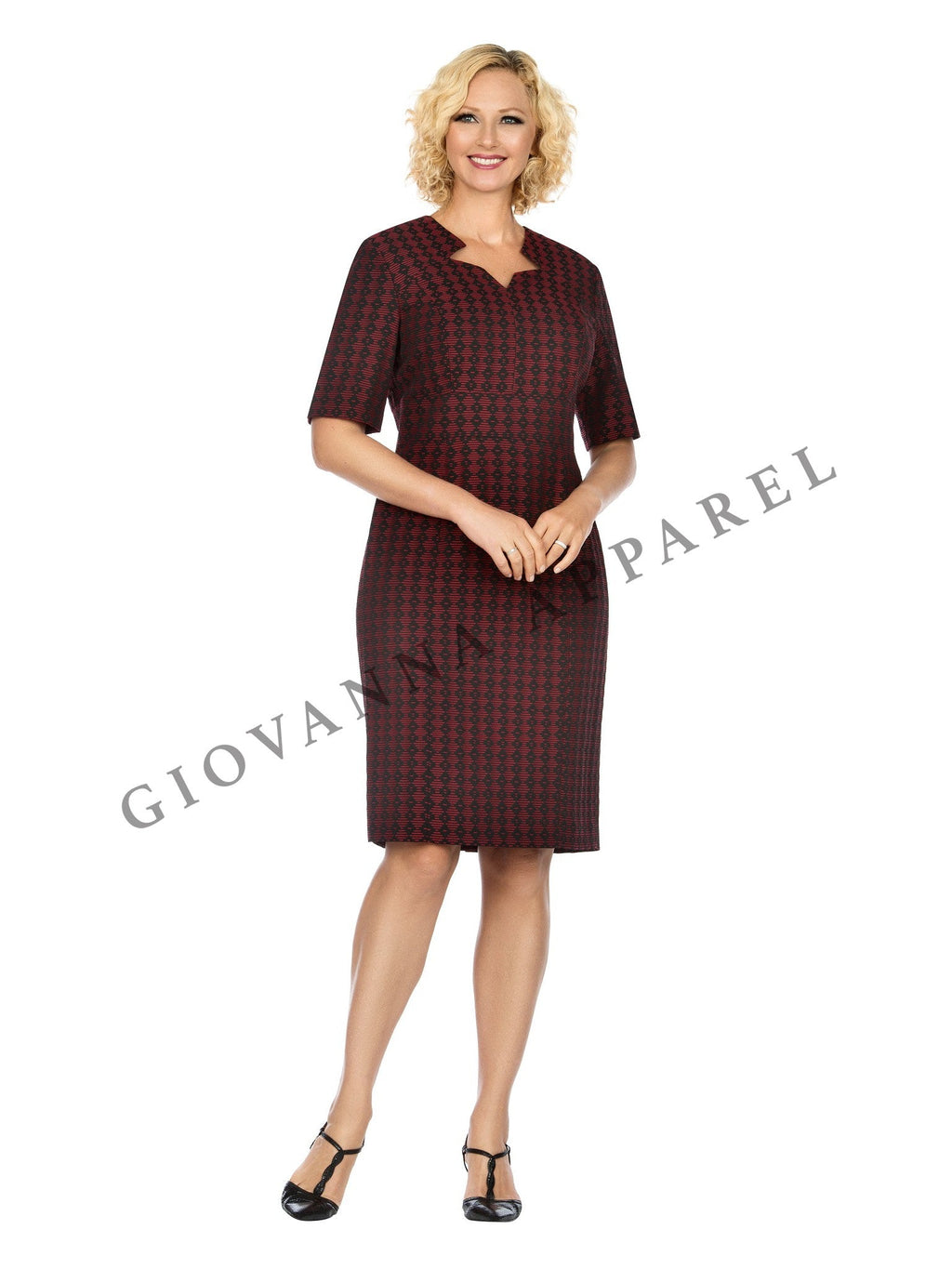 1pc Short Slv Printed Shift Dress