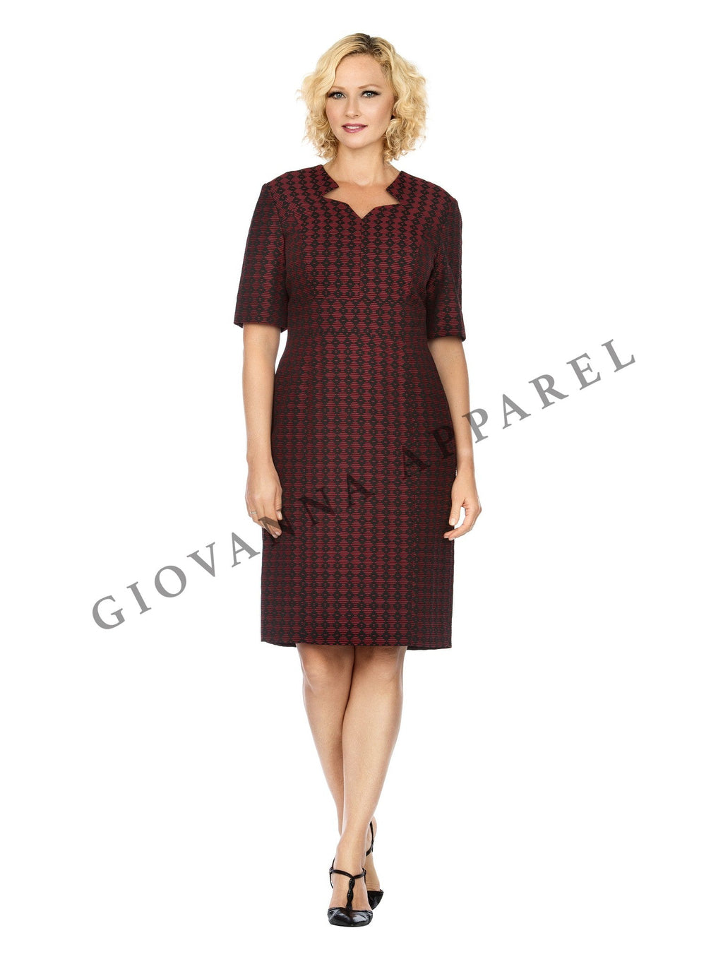 1pc Short Slv Printed Shift Dress