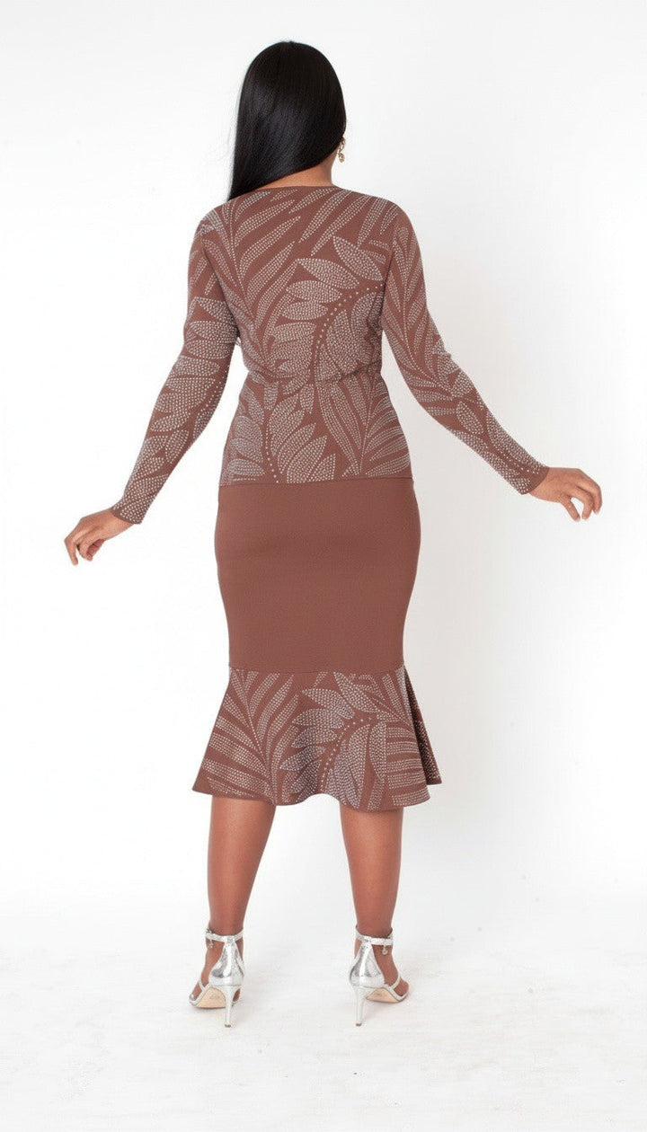 Rhinestone Knit Jacket & Mermaid Skirt Set - 5396
