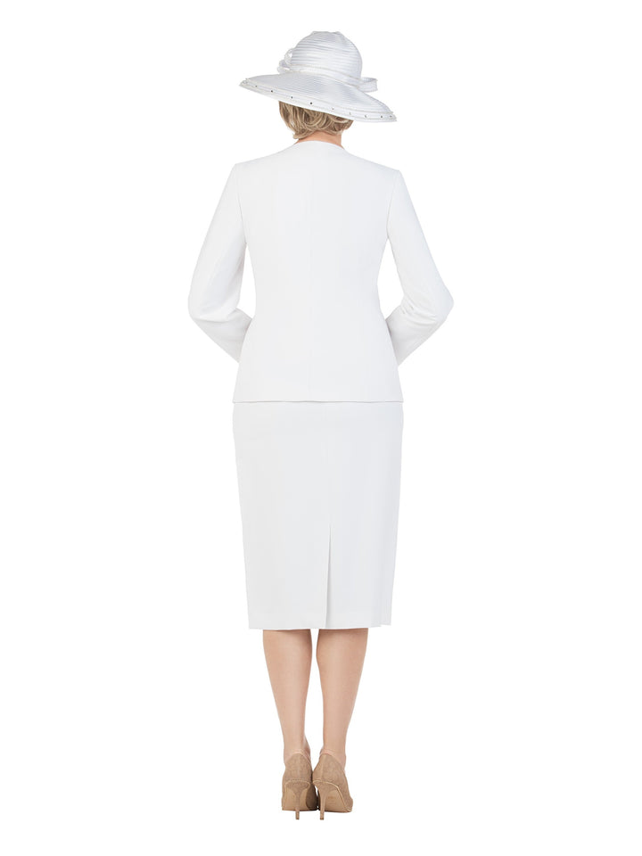3pc Embellished Clean Lines Skirt Suit-Plus