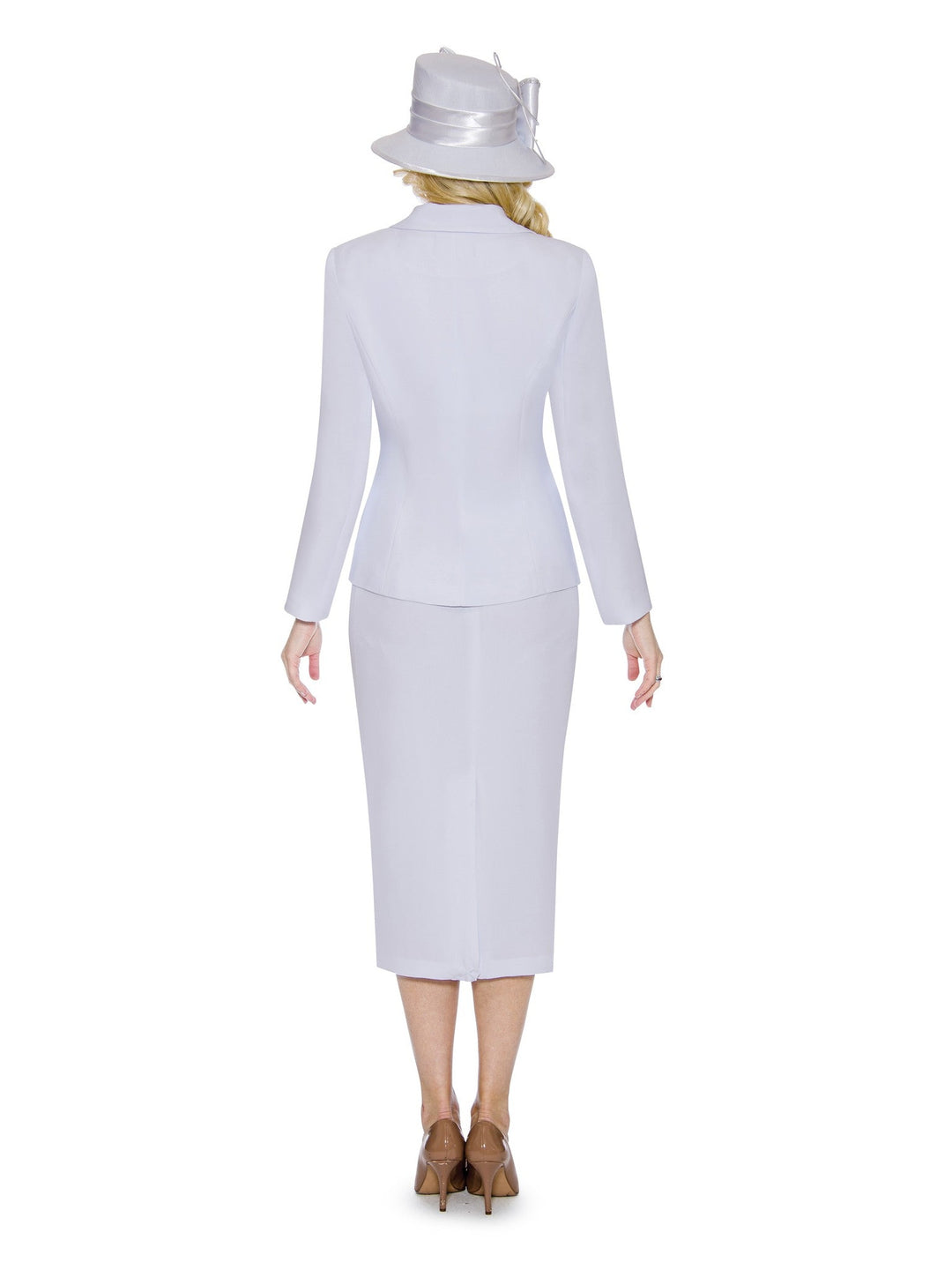 3pc Basic Notch Collar 1-button Skirt Suit-Plus