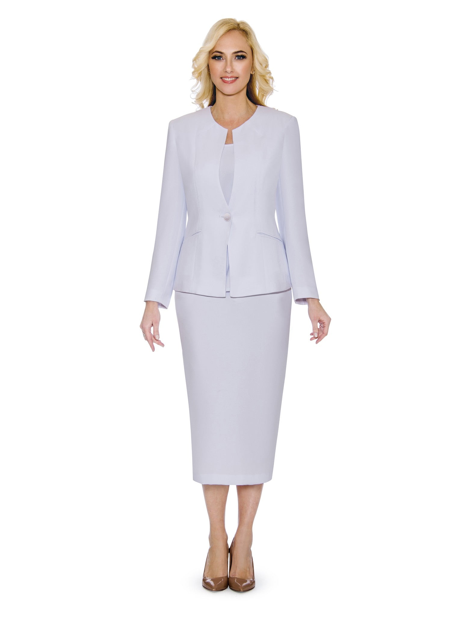3pc Collarless 1-button Basic Suit - Plus