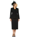 2pc Notch Collar 2-button Skirt Suit-Plus size