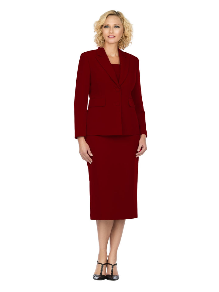 Classic Two-Button Blazer&Midi Skirt Suit-Plus