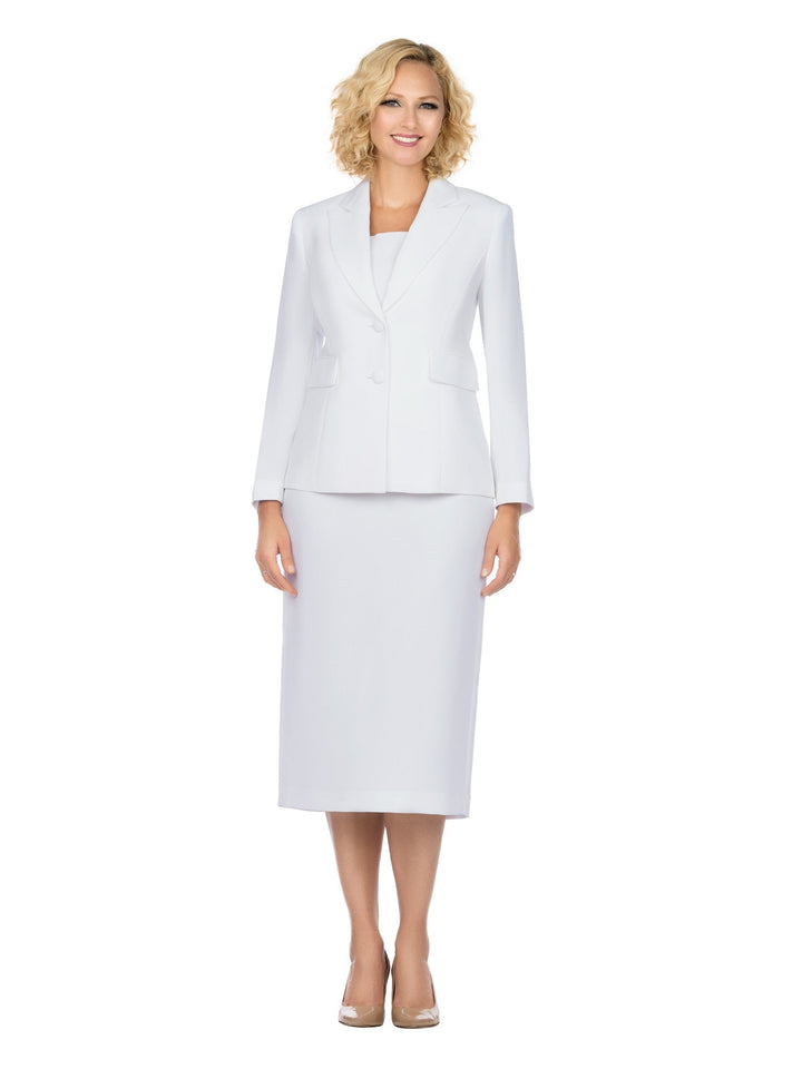 Classic Two-Button Blazer & Midi Skirt Suit Set