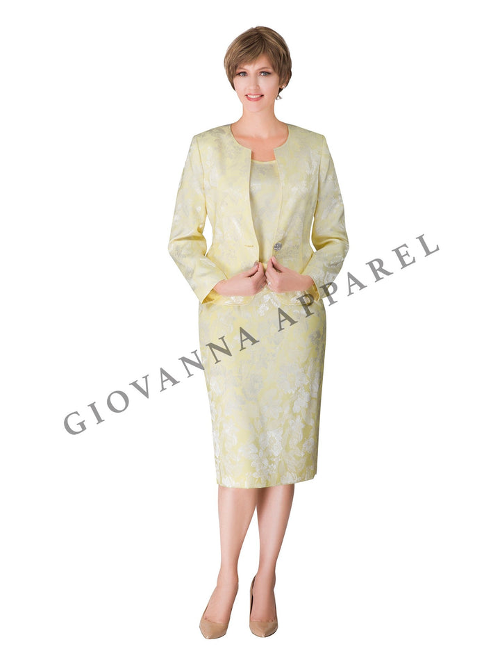 3pc Novelty Skirt Suit w/ Embellished Button