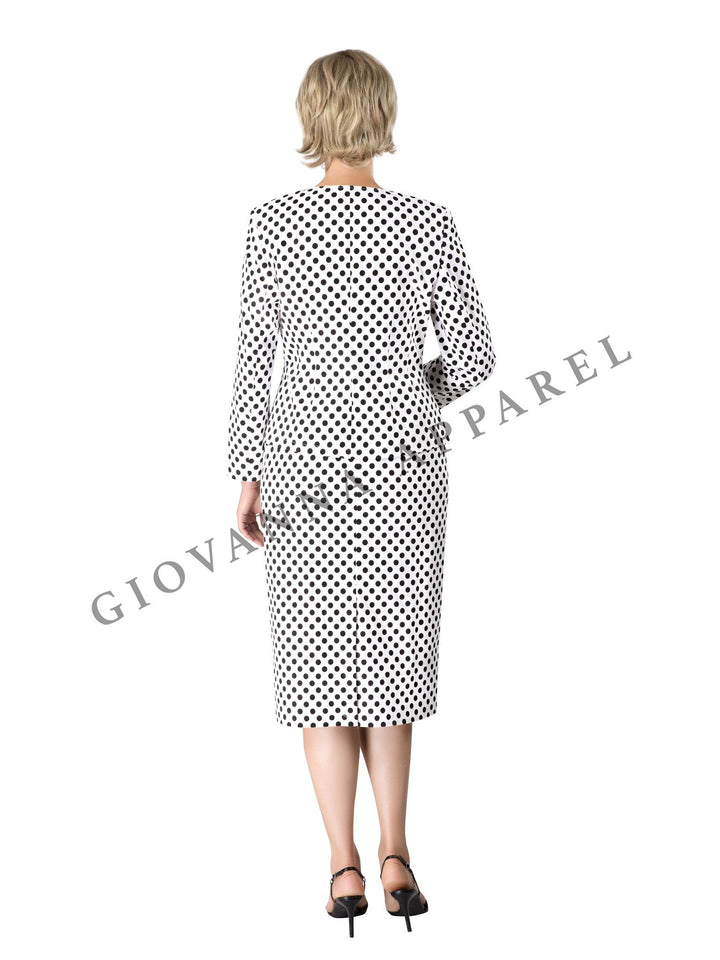 3pc Novelty Skirt Suit w/ Embellished Button
