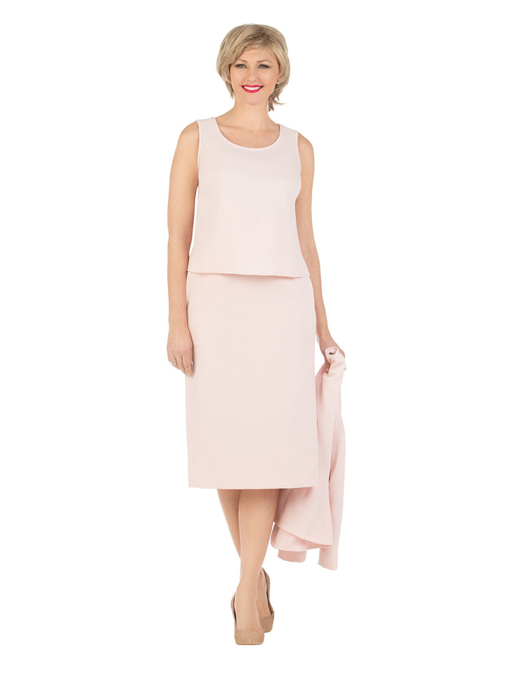 3pc Novelty Skirt Suit w/ Embellished Button