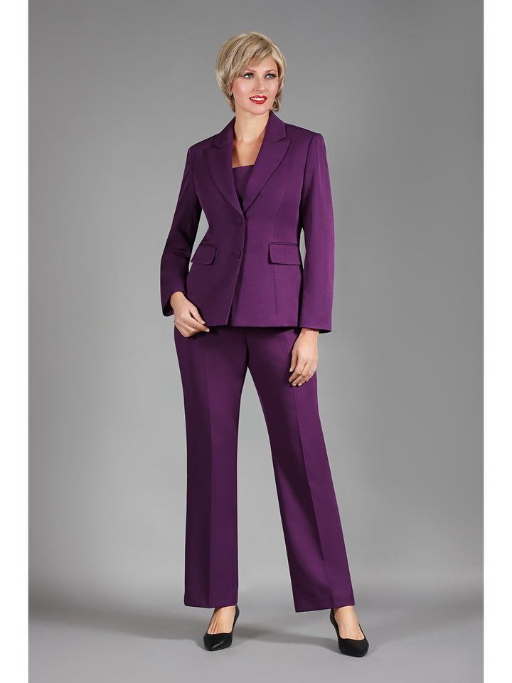 Classic Tailored 2Pc Pant Suit with Notch Collar