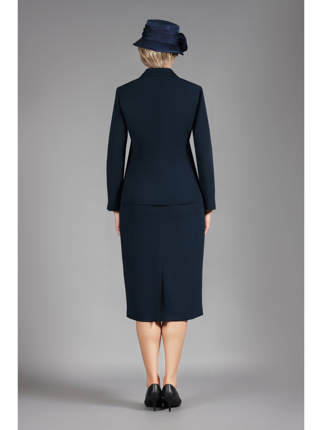 2pc Notch Layered Collar 3-Button Skt Suit-Plus
