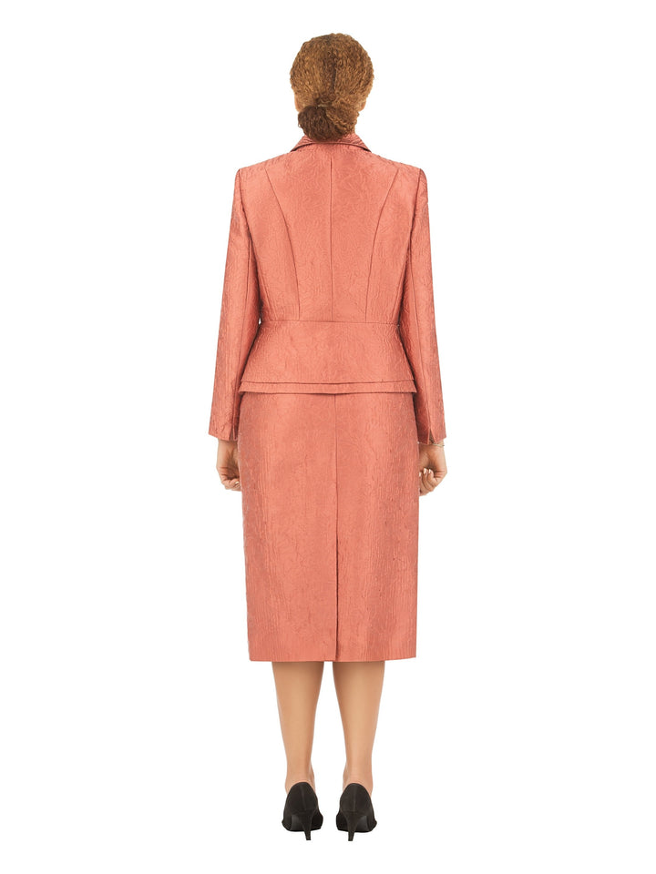 2pc Peplum Jkt+Skirt Suit in Brocade-Plus
