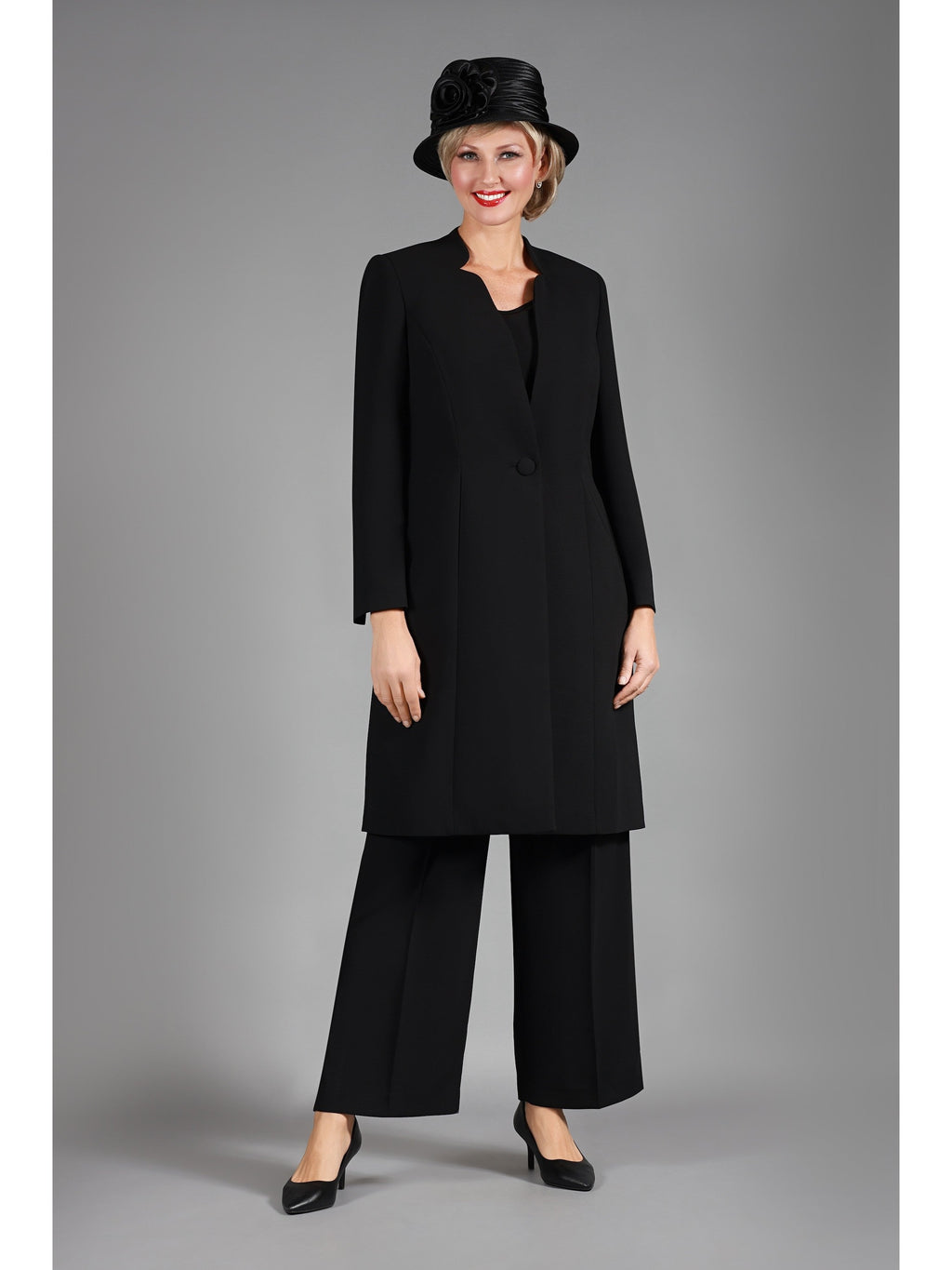 3pc Long Jkt+Cami+Pants Suit