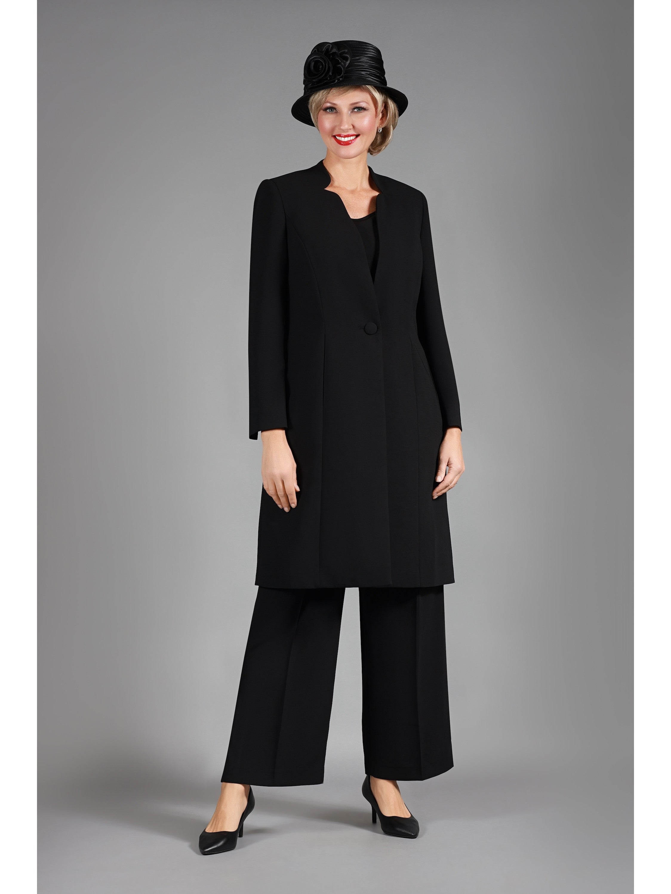 3pc Long Jkt+Cami+Pants Suit