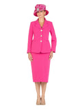 2pc Vintage Lapel 3-button Skirt Suit-Plus