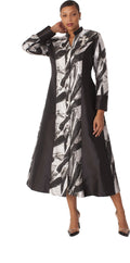Plus Size Brocade Clergy Robe with Cross Brooch – 4821W