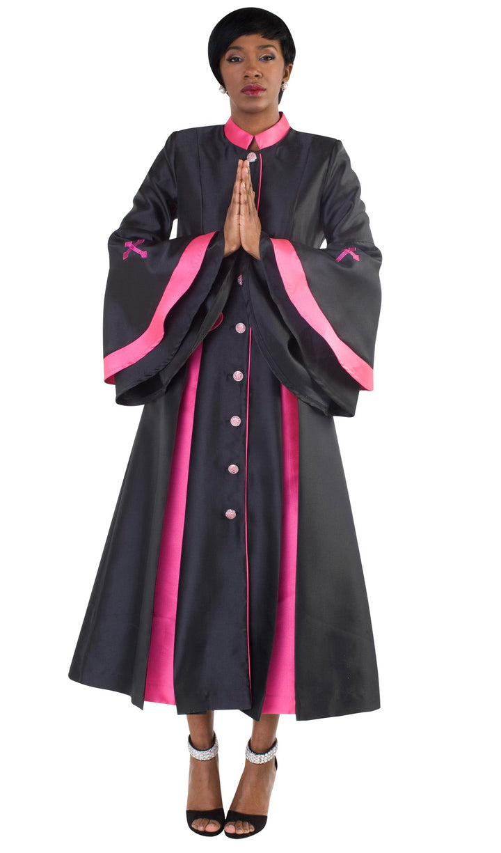 Tally Taylor Robe 4615C-Black/Fuchsia